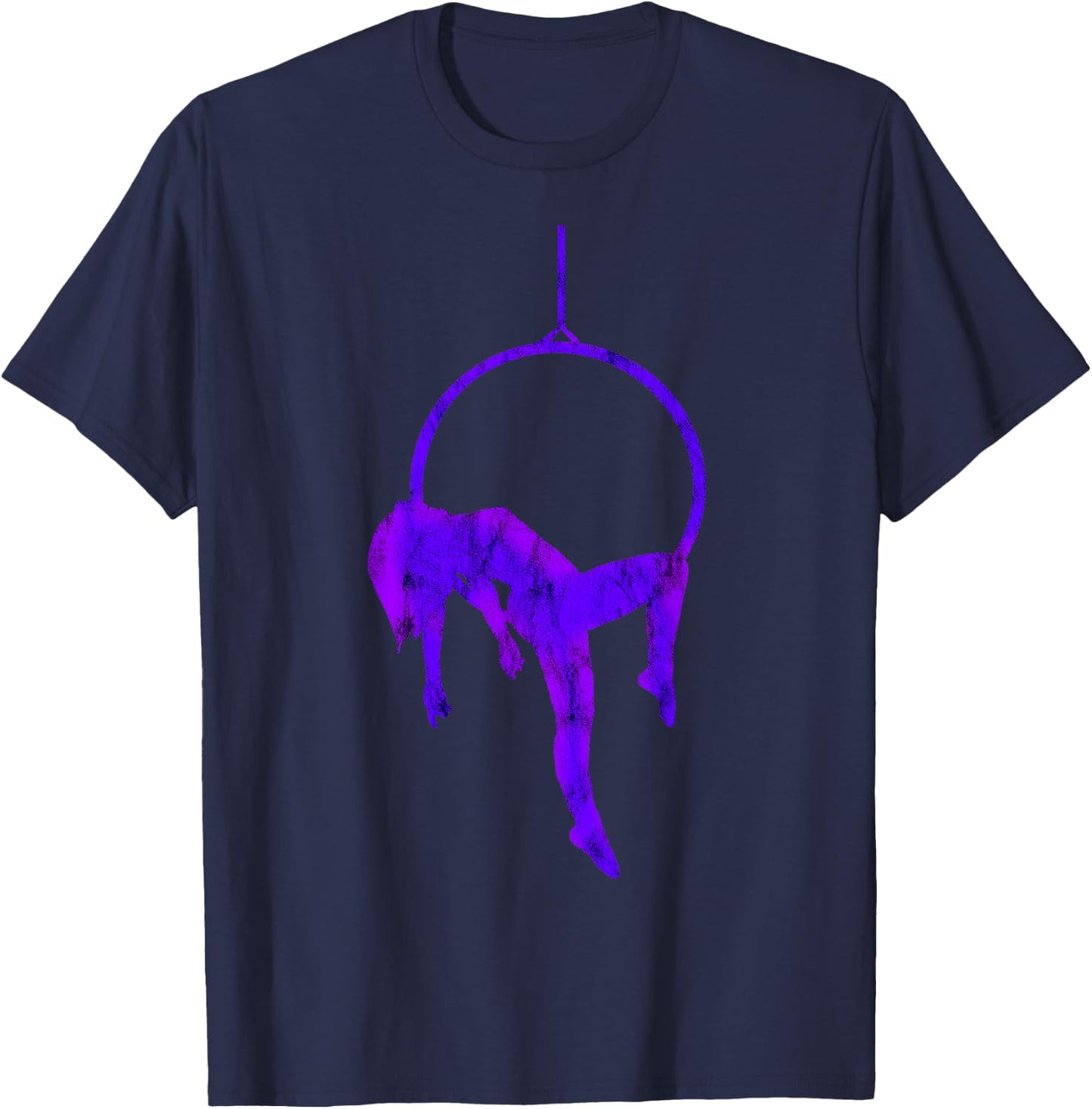 Hanging Aerialist Aerial Hoop Silk Circus Lyra Trapeze T-Shirt - T-Shirt | Navy