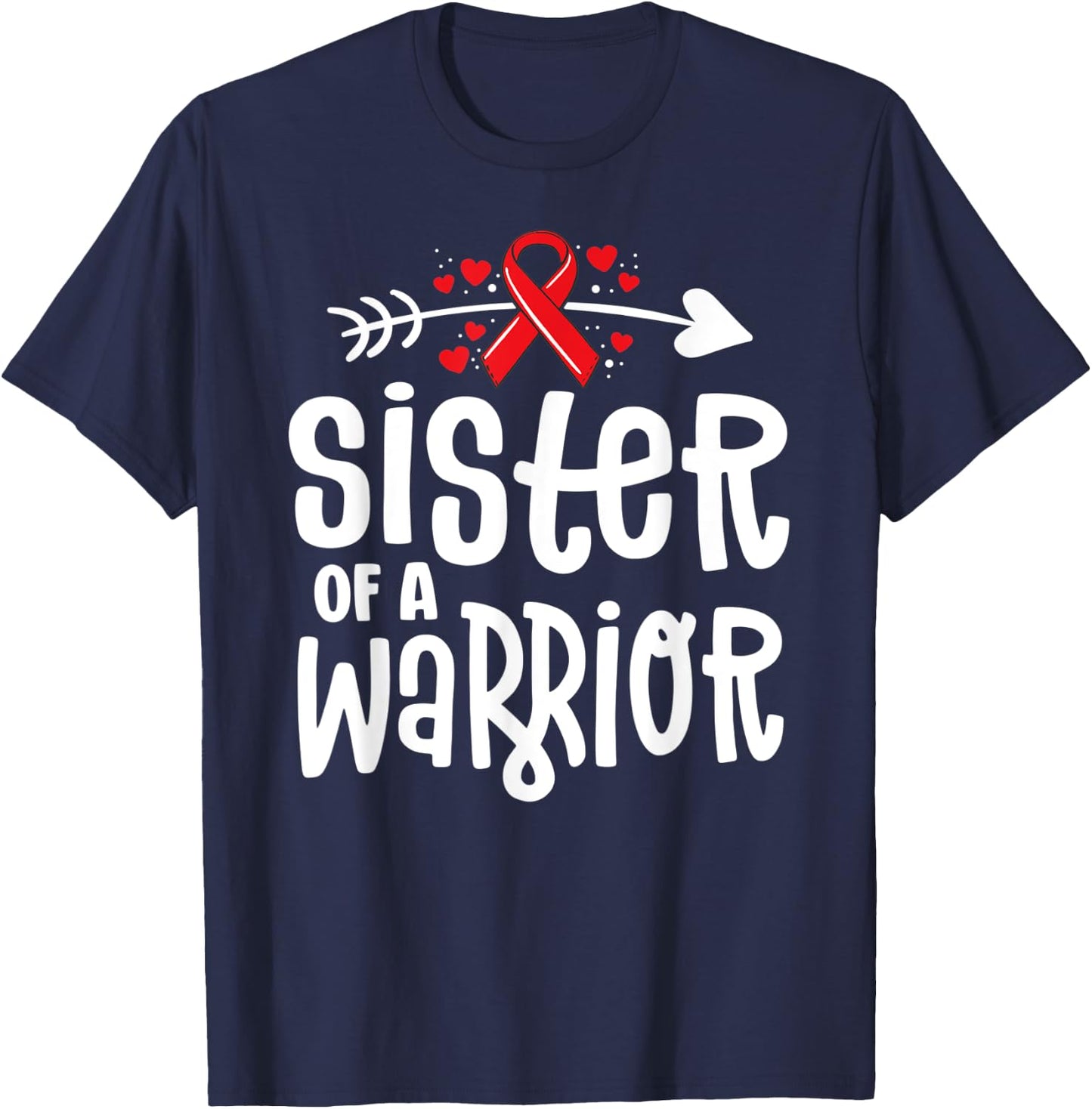 Sister Of A Warrior Family Pulmonary Embolism Awareness T-Shirt - T-Shirt | Navy