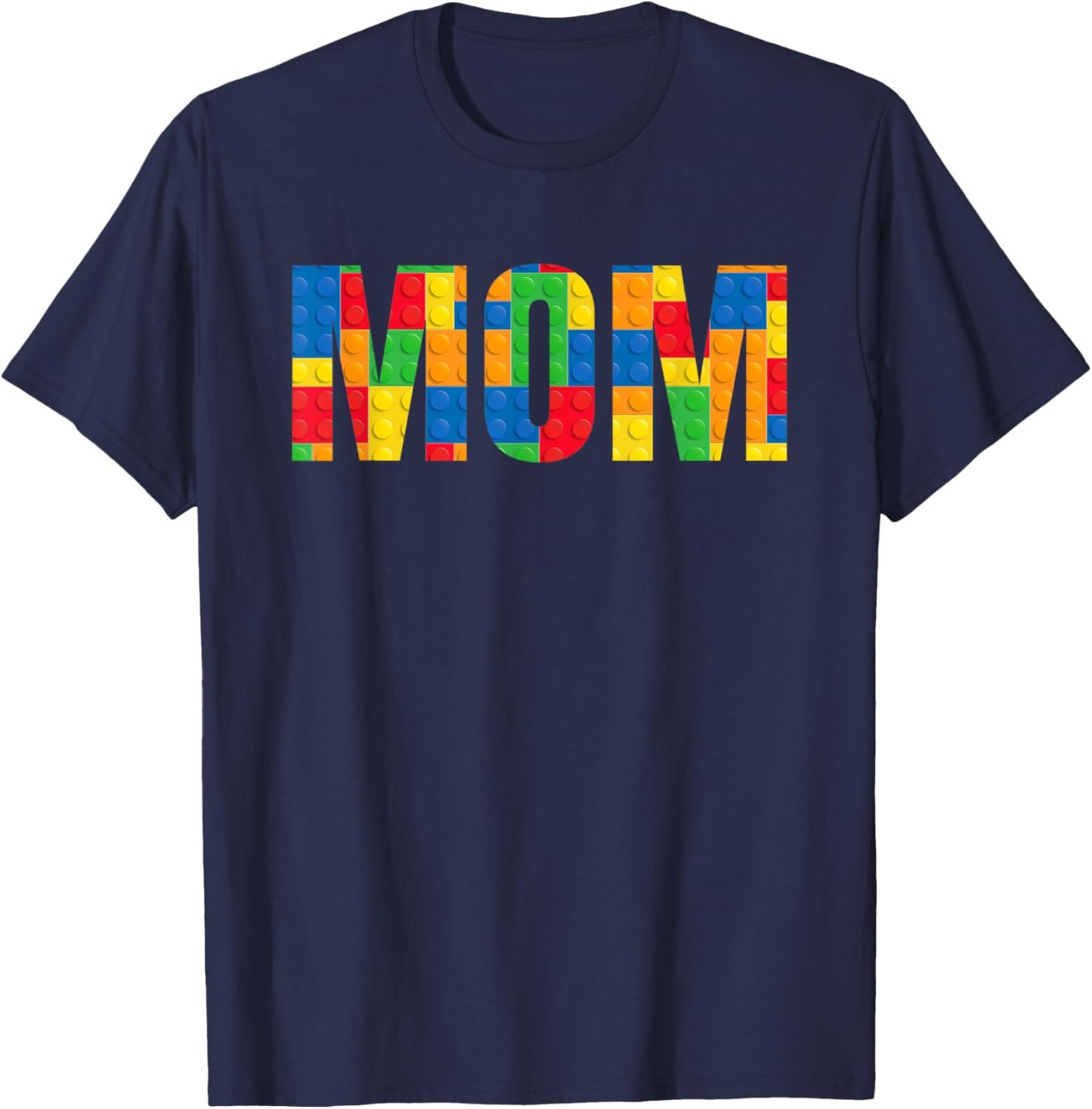 Mom Parent Brick Master Builder Building Blocks Set Family T-Shirt - T-Shirt | Navy