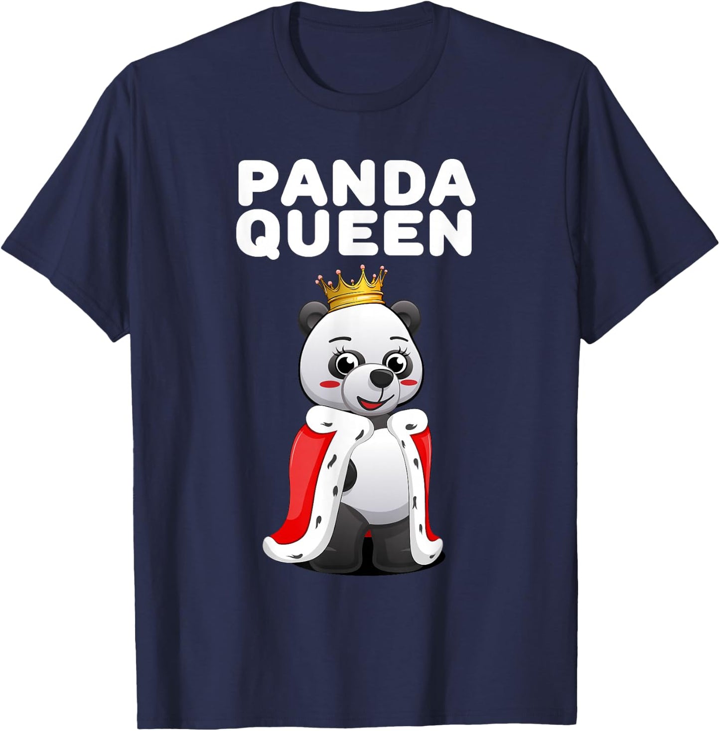 Panda Shirts for Girls | Panda Queen Women's Panda Themed T-Shirt - T-Shirt | Navy