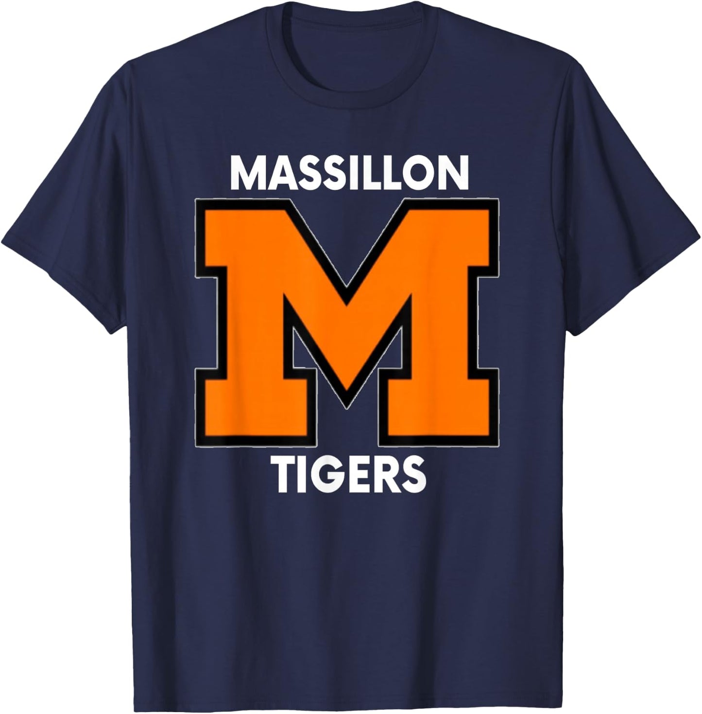 Massillon M Sports, Football, Baseball, Basketball. Tigers T-Shirt - T-Shirt | Navy