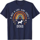 Just A Girl Who Loves Dogs Rainbow Gifts For Dog Lover Women T-Shirt - T-Shirt | Navy