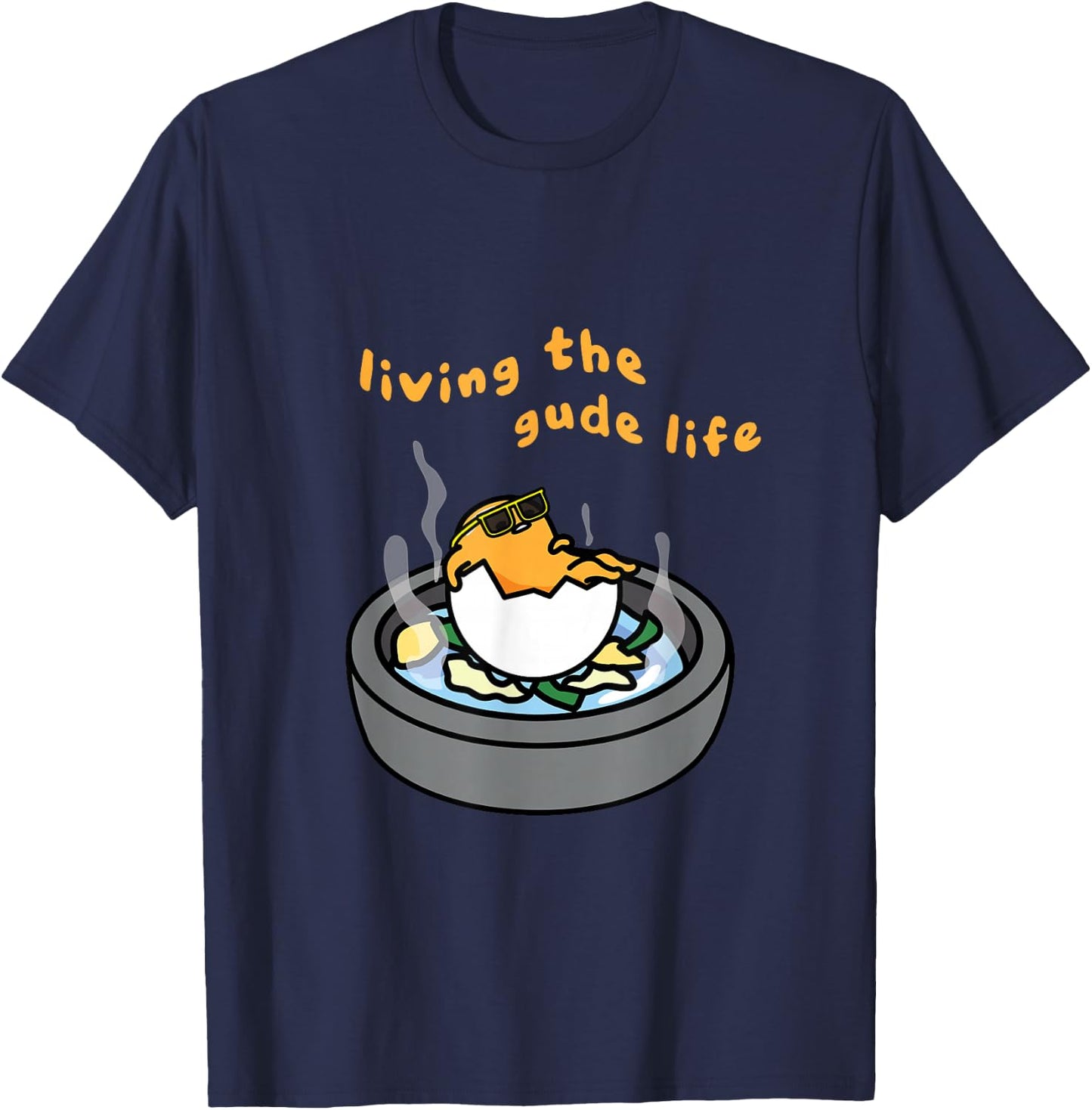 Living The Gude Life Ramen Featuring Gudetama Small T-Shirt - T-Shirt | Navy