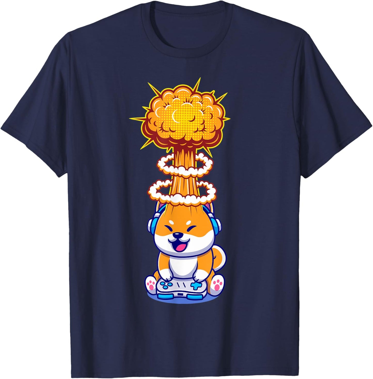 Gaming Animals Gambling Video Games Gaming Dog Shiba Inu T-Shirt - T-Shirt | Navy