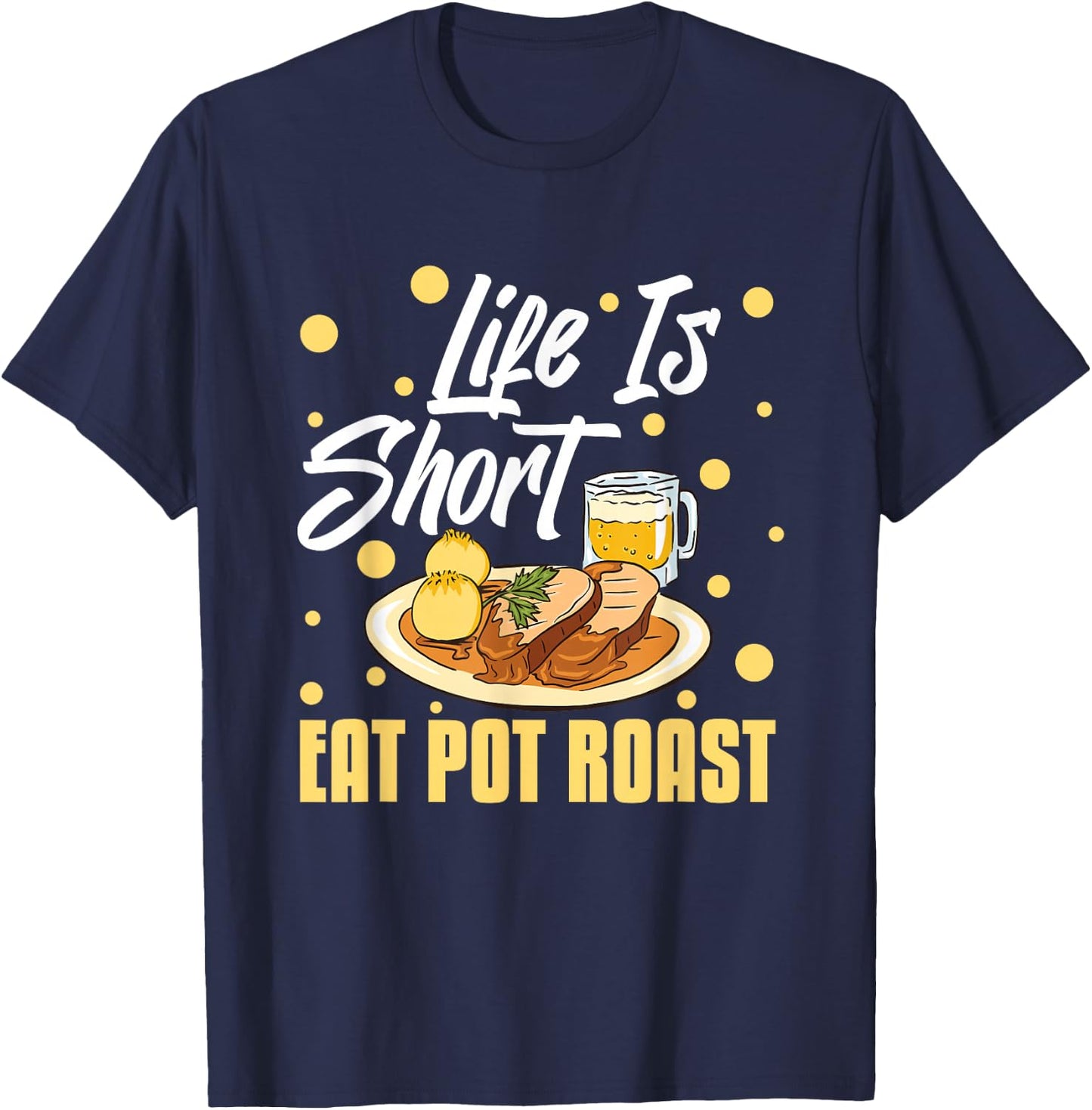 Pot Roast Recipe Slow Cooker Beef Meat Seasoning T-Shirt - T-Shirt | Navy
