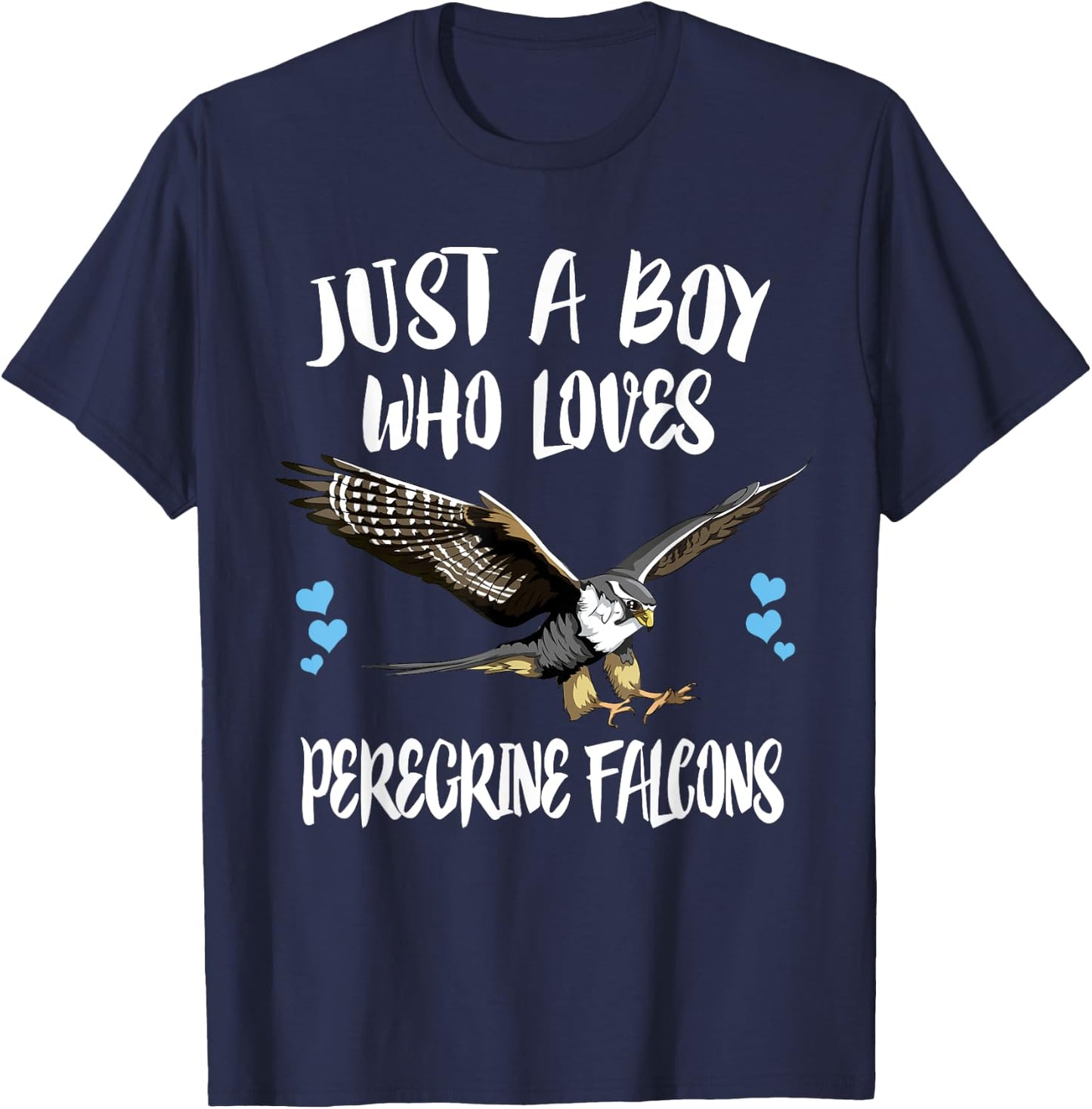 Just A Boy Who Loves Peregrine Falcons Birds T-Shirt - T-Shirt | Navy