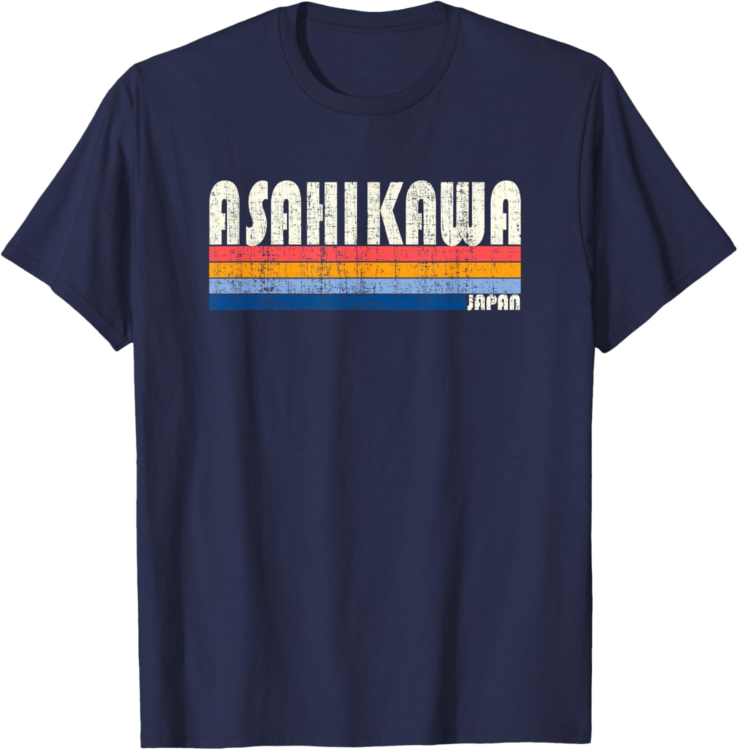 Retro Vintage 70s 80s Style Asahikawa, Japan T-Shirt - T-Shirt | Navy