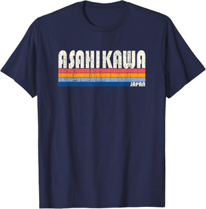 Retro Vintage 70s 80s Style Asahikawa, Japan T-Shirt - T-Shirt | Navy