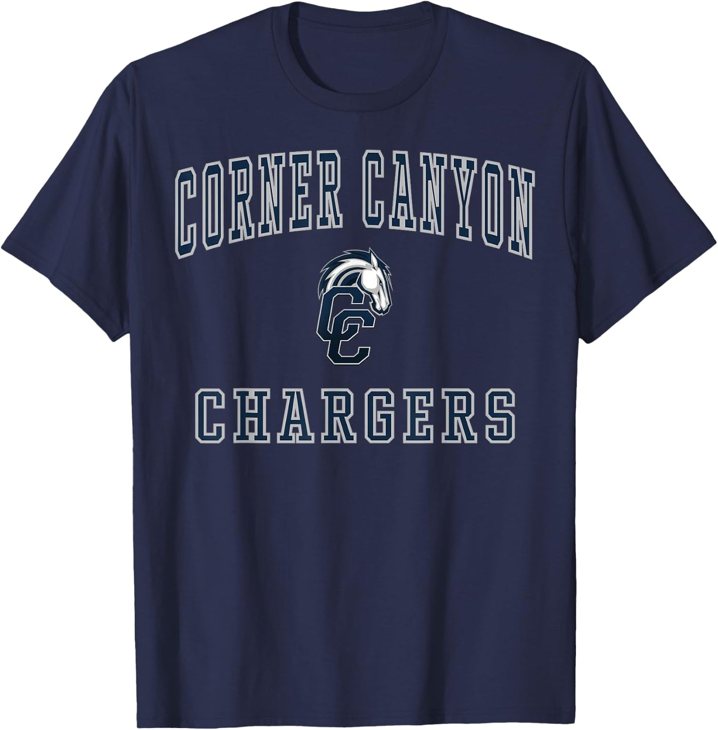 Corner Canyon High School Chargers C1 T-Shirt - T-Shirt | Navy
