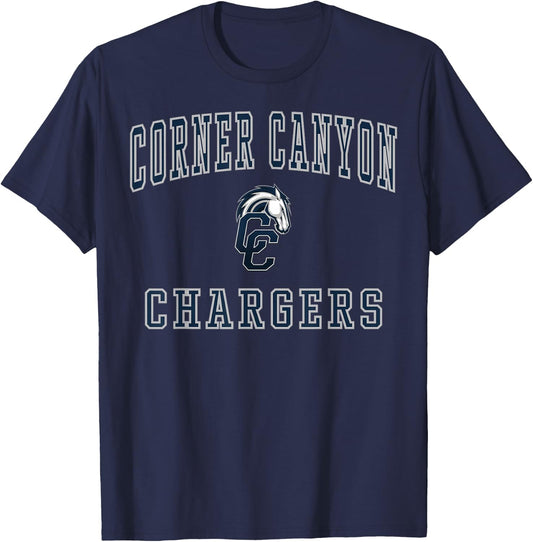 Corner Canyon High School Chargers C1 T-Shirt - T-Shirt | Navy