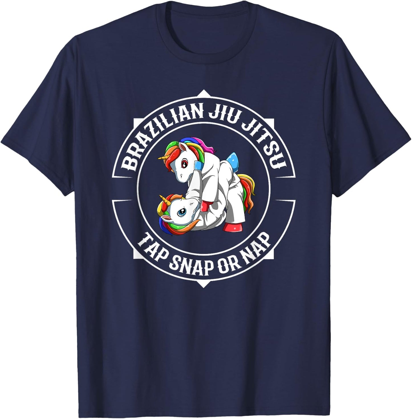 Funny Jiu Jitsu Unicorns - Cute Girls BJJ and Grappling T-Shirt - T-Shirt | Navy