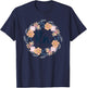 RN Floral Frame Registered Nurse Healthcare Nursing Gift T-Shirt - T-Shirt | Navy