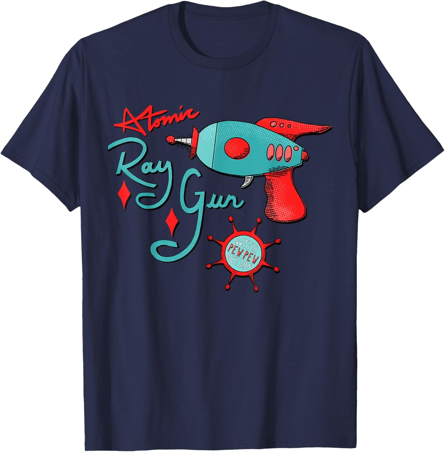 Atomic Ray Blaster Hand Drawn Toy Prop T-Shirt - T-Shirt | Navy