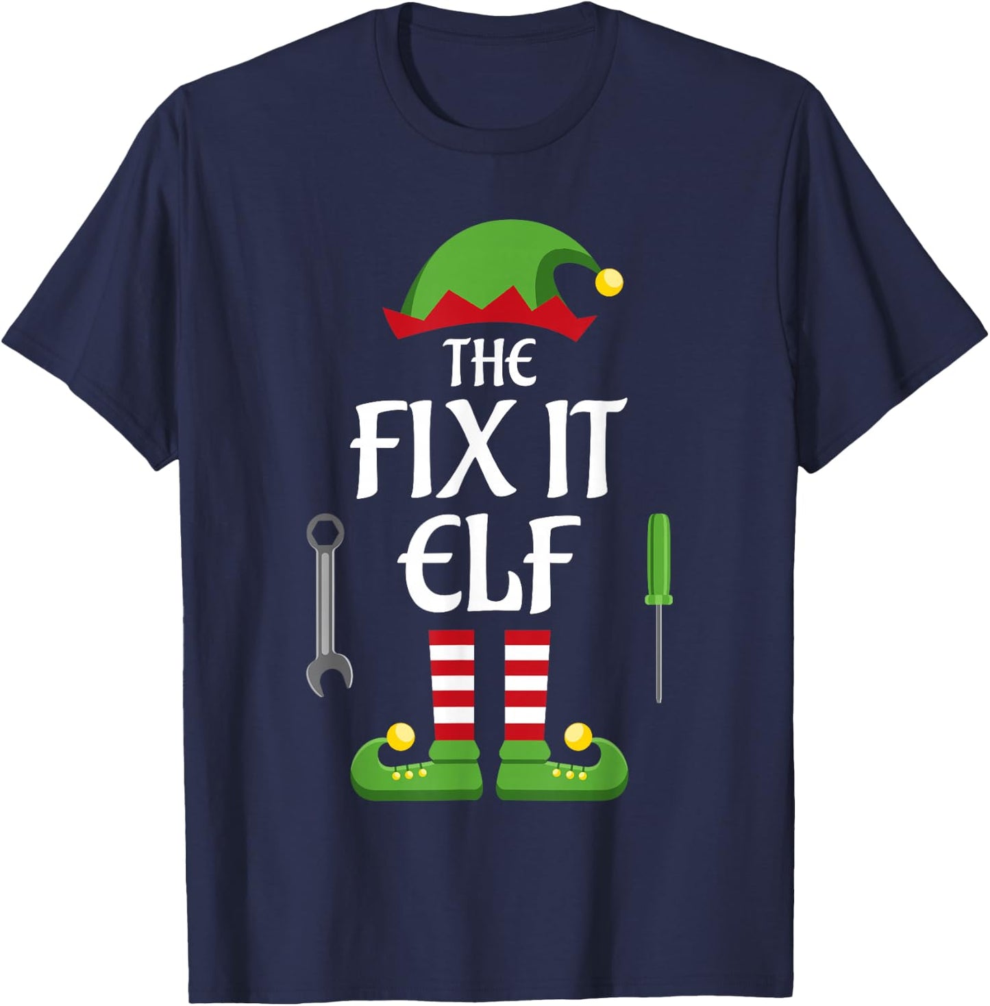 Fix It Elf Family Matching Group Christmas T-Shirt - T-Shirt | Navy