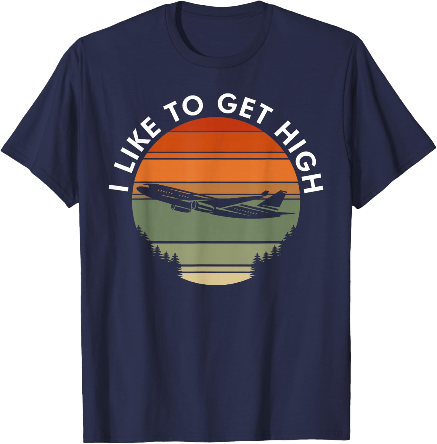 I like to get high Pilot T-Shirt - T-Shirt | Navy
