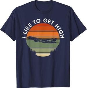 I like to get high Pilot T-Shirt - T-Shirt | Navy