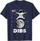4th July Astronaut Dibs Moon US Flag America Men Women Kids T-Shirt - T-Shirt | Navy