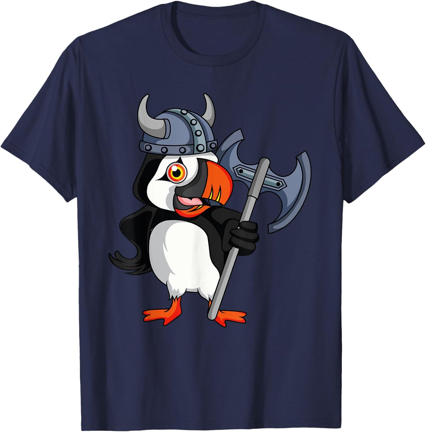 Iceland Puffin Souvenir Viking helmet T-Shirt - T-Shirt | Navy