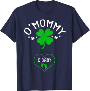 St Patricks Day Pregnancy Announcement Matching Couple T-Shirt - T-Shirt | Navy