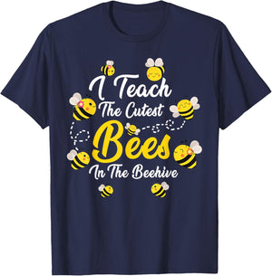Cute I Teach The Cutest Bees In The Beehive Teacher's Day Women Kids T-Shirt - T-Shirt | Navy