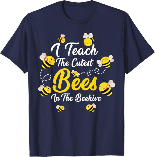 Cute I Teach The Cutest Bees In The Beehive Teacher's Day Women Kids T-Shirt - T-Shirt | Navy