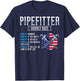 Pipefitter Hourly Rate Gift Plumber USA American Flag T-Shirt - T-Shirt | Navy