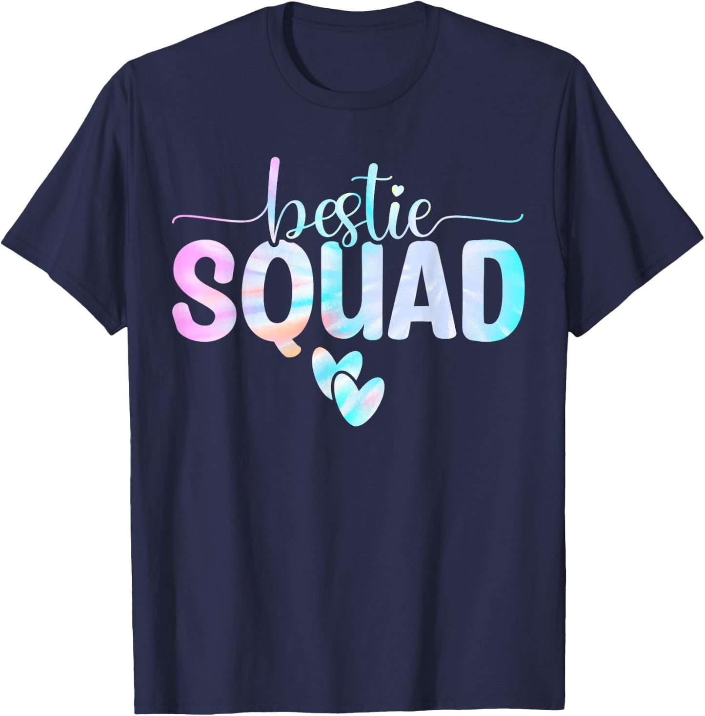 Best Friend Matching Squad Tie Dye Bestie BFF T-Shirt - T-Shirt | Navy