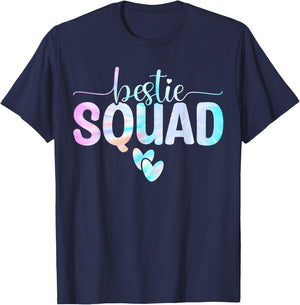 Best Friend Matching Squad Tie Dye Bestie BFF T-Shirt - T-Shirt | Navy
