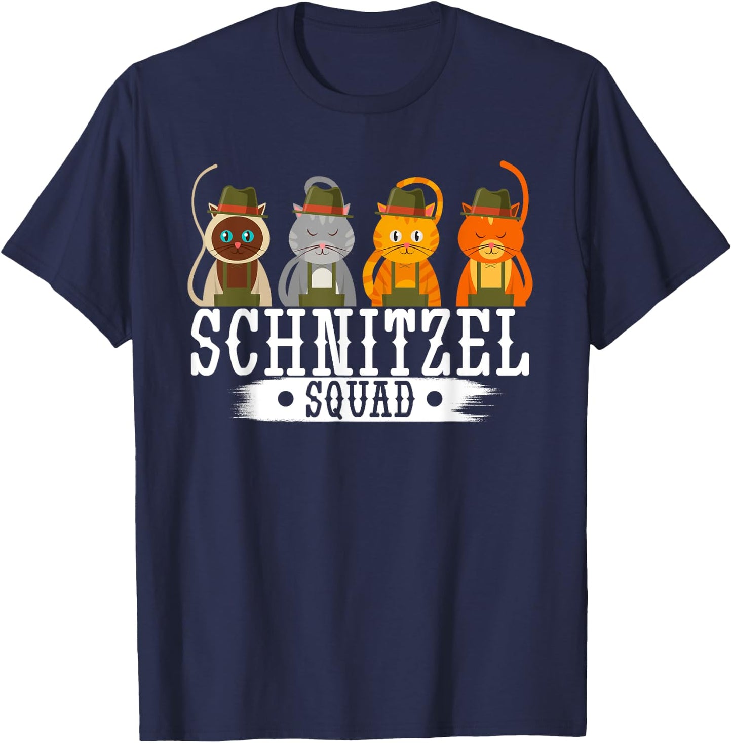 Schnitzel squad Oktoberfest German cat party brass band T-Shirt - T-Shirt | Navy