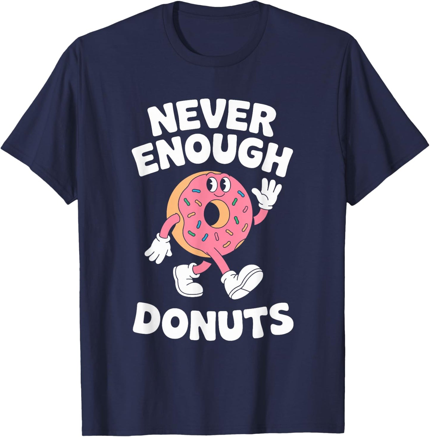 Funny Donut or Donuts Retro T-Shirt - T-Shirt | Navy