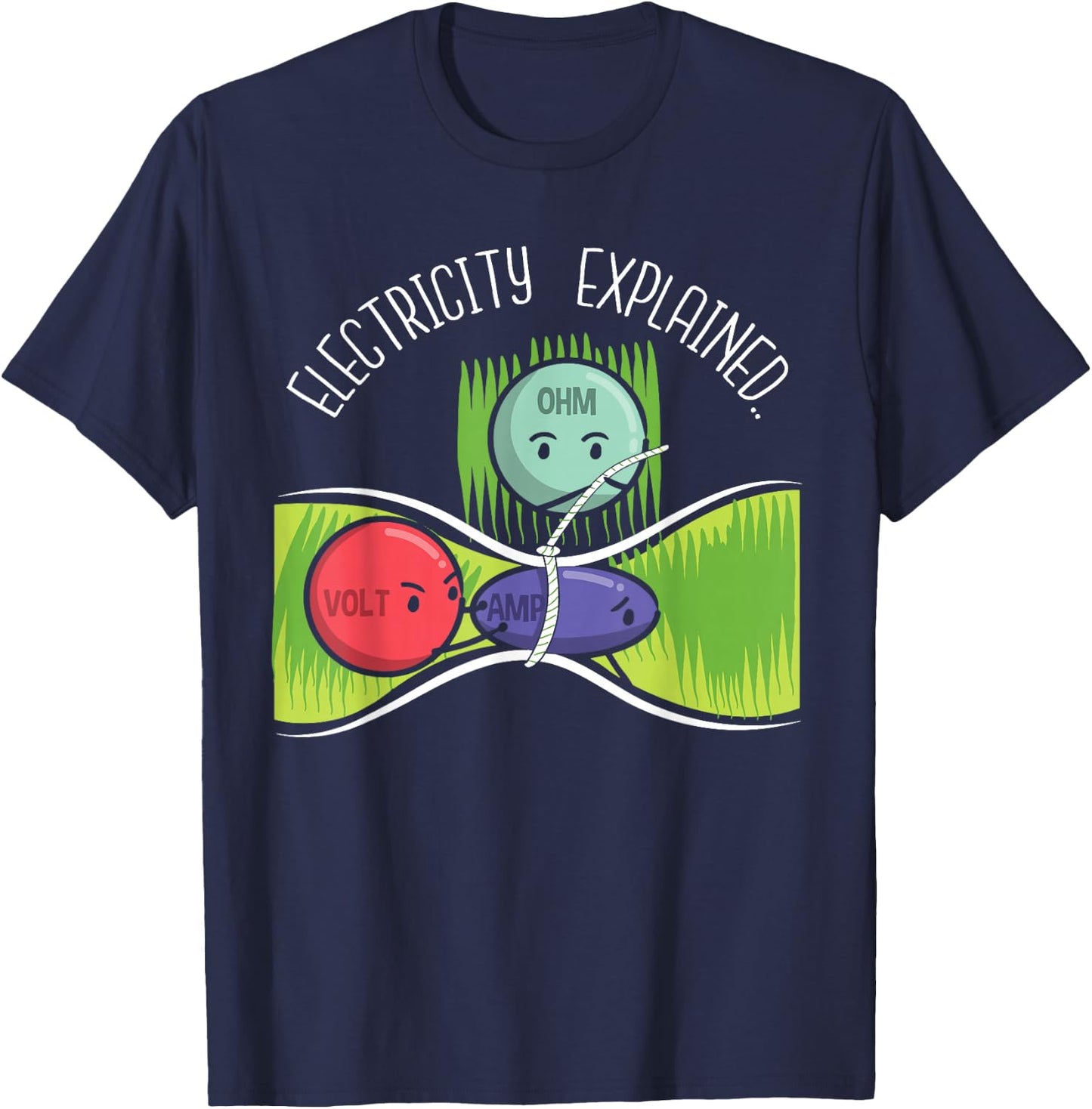 Electrical installer Electricity explains electrician T-Shirt - T-Shirt | Navy