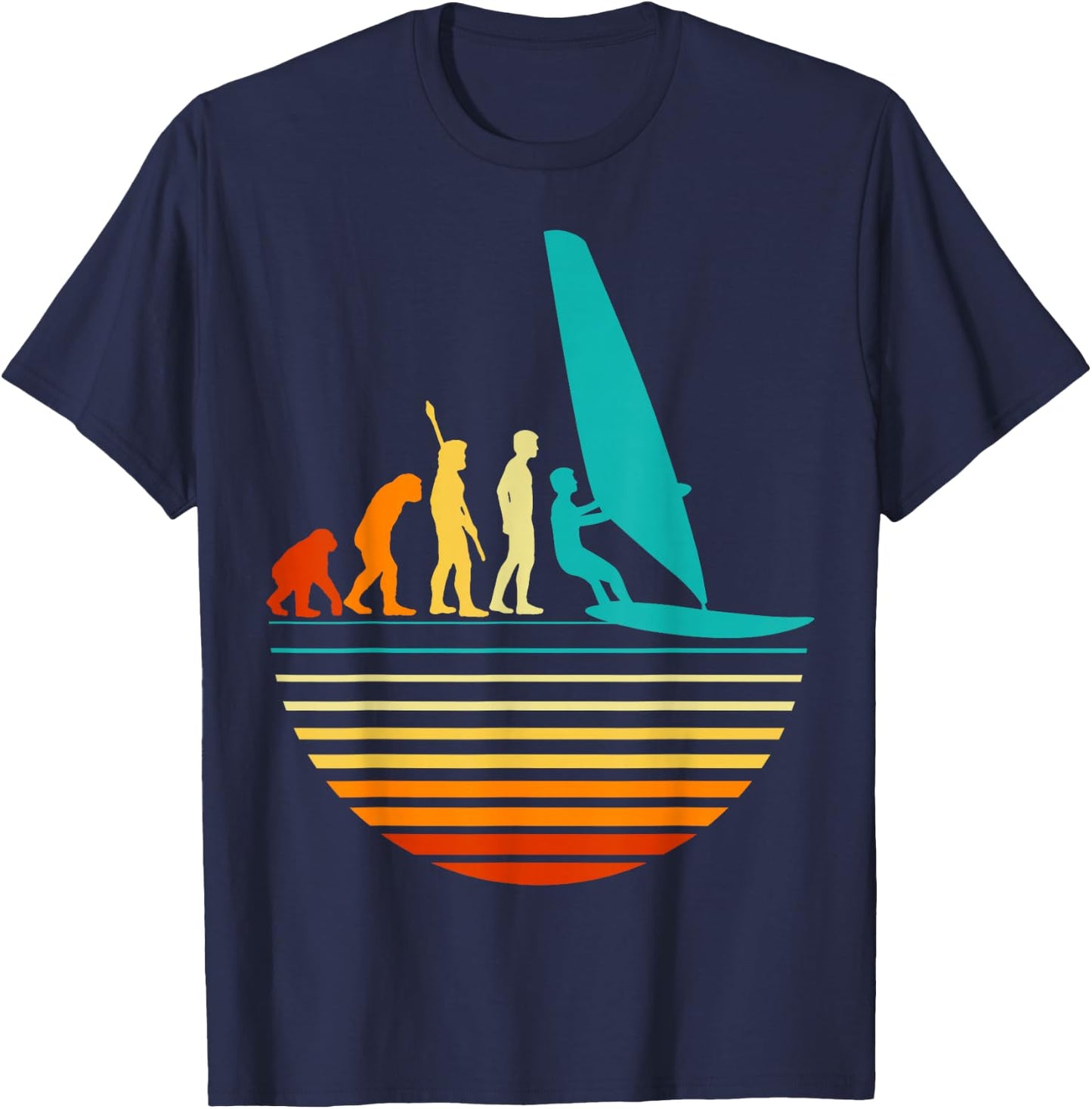 Windsurfer Evolution Windsurfing T-Shirt - T-Shirt | Navy