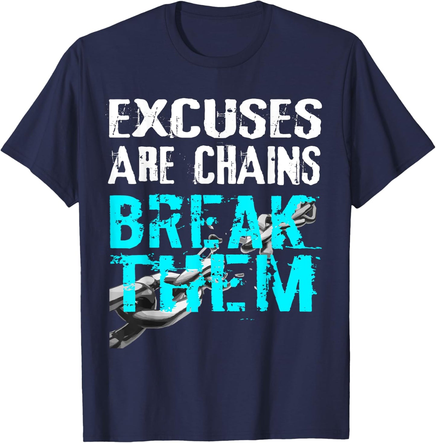 No Excuses Motivation Gym Workout Exercise Shirt T-Shirt - T-Shirt | Navy