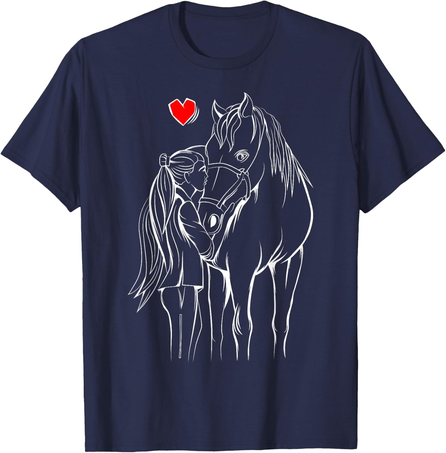 Horse Girl Women Horseback Riding T-Shirt - T-Shirt | Navy