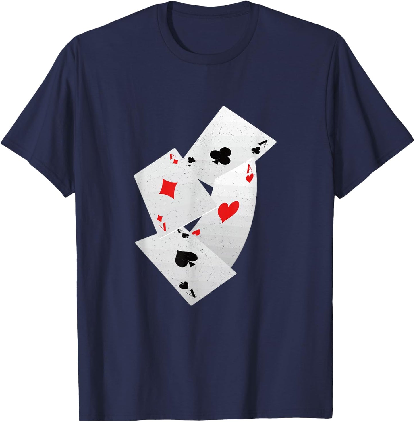 Four Aces Poker Game Pro Funny Lucky Players Gamblers Humor T-Shirt - T-Shirt | Navy