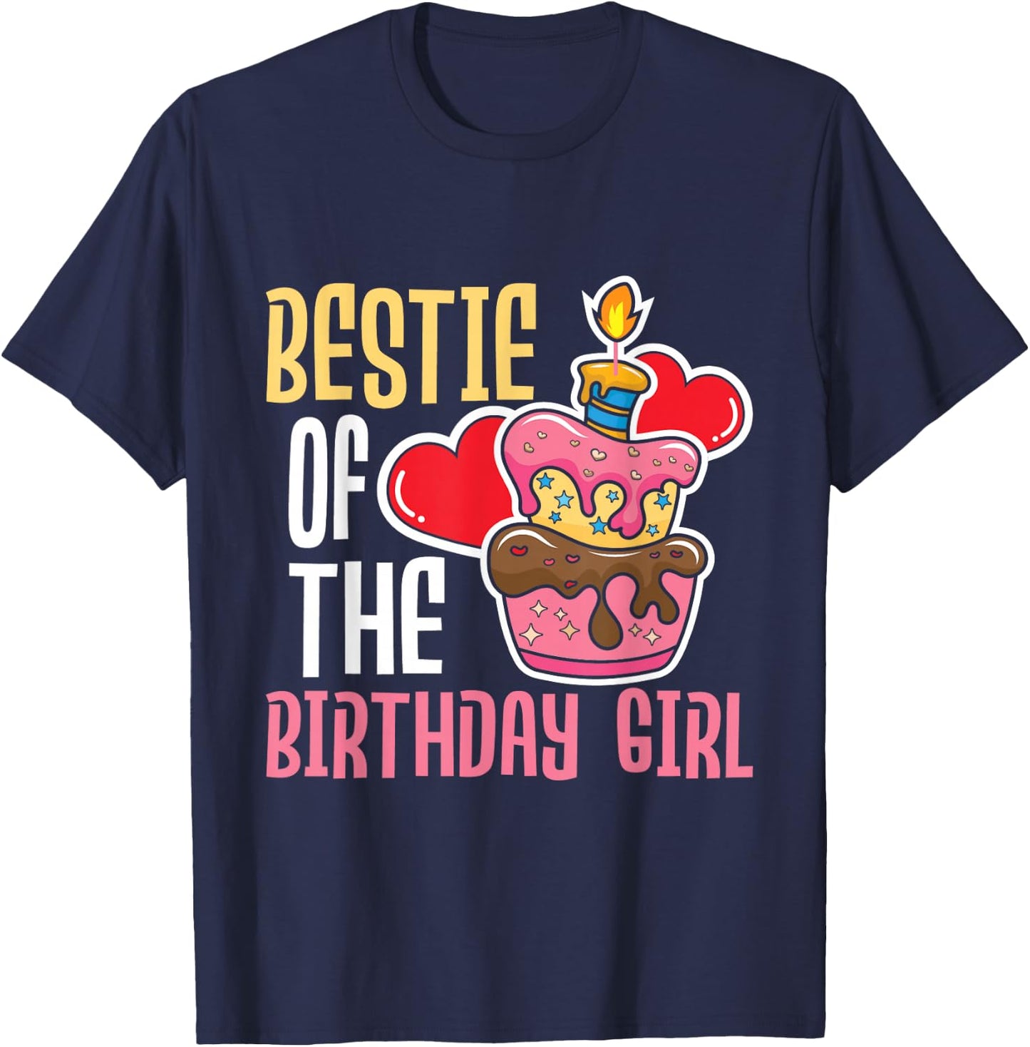 Bestie Of The Birthday Girl - Donut Party Best Friend BFF T-Shirt - T-Shirt | Navy