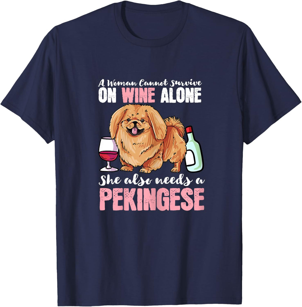 Pekingese Dog Owner Gift - I Love My Pekingese Dog T-Shirt - T-Shirt | Navy