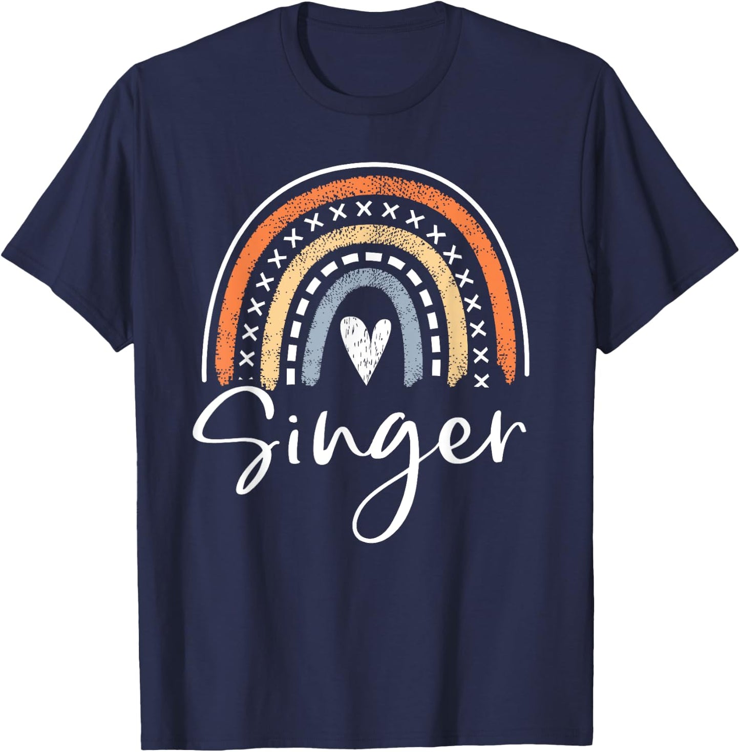 Singer Gifts Funny Rainbow Singing T-Shirt - T-Shirt | Navy