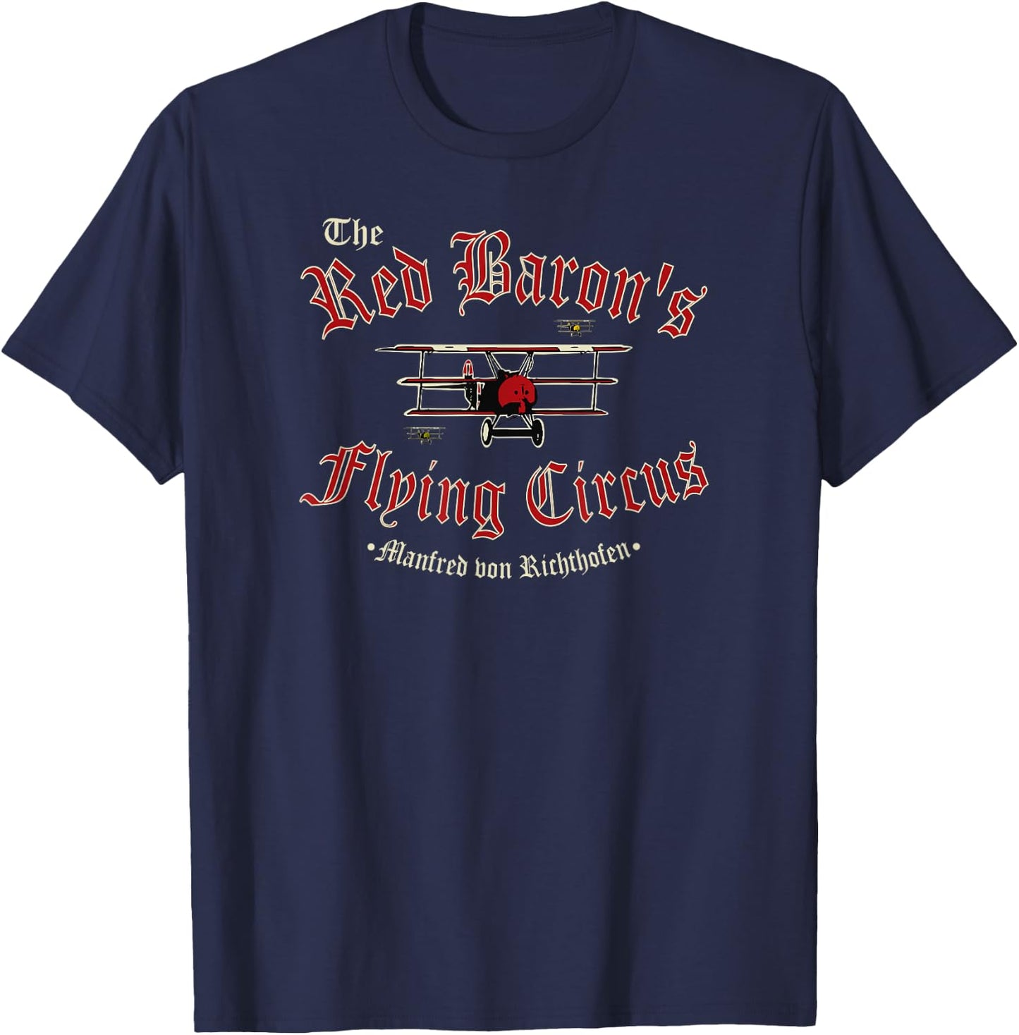 WW1 German Air Force - The Red Baron's Flying Circus T-Shirt - T-Shirt | Navy
