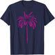 Pink Palm Beachwear Beach Outfit Surfing Retro Palm Tree T-Shirt - T-Shirt | Navy