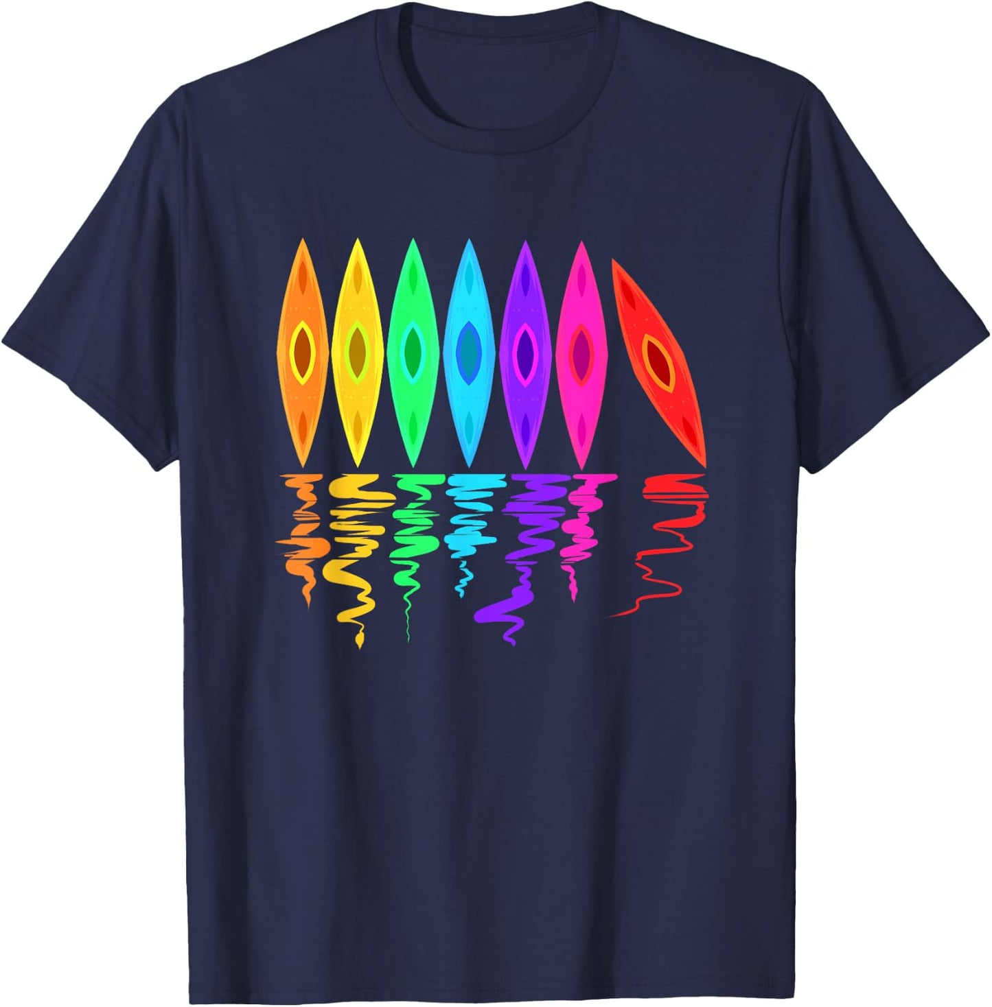 Kayak Colourful Kayaks for Kayakers Paddle Club Canoe T-Shirt - T-Shirt | Navy