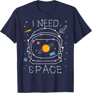 I Need Space Astronaut Helmet Solar System Astronomy Planets T-Shirt - T-Shirt | Navy