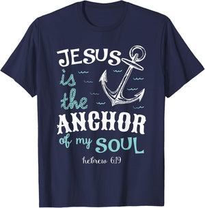 Jesus is the anchor of my soul T-Shirt - T-Shirt | Navy