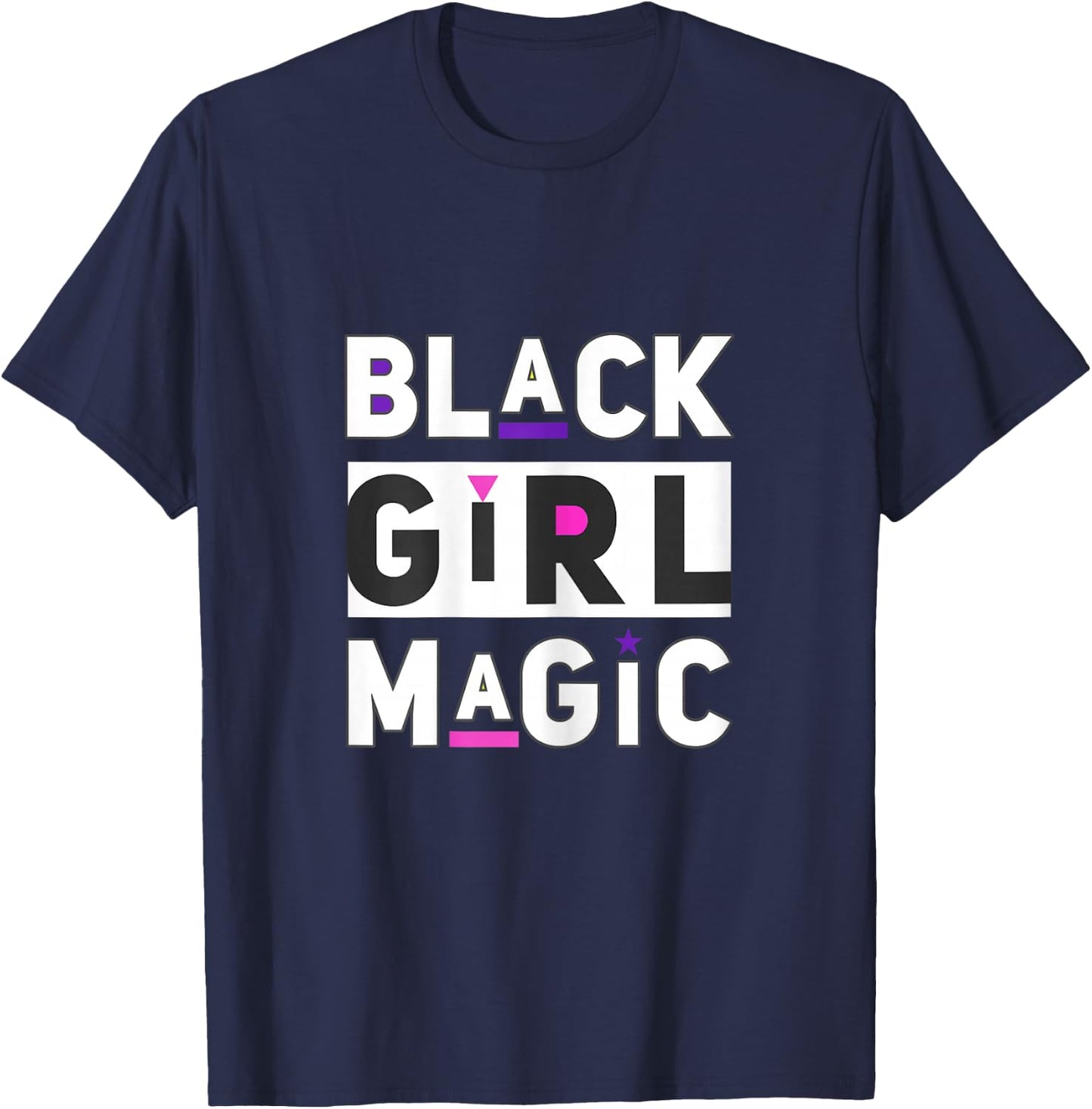 Black Girl Magic Women's Fashion Graphic T-Shirt - T-Shirt | Navy