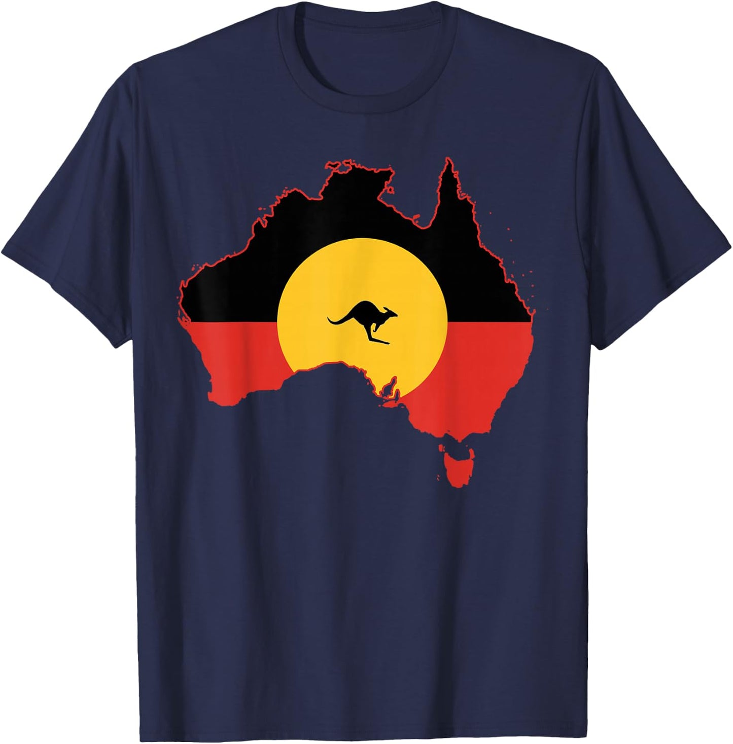 Aboriginal Flag T Shirt Australia Flag Gift Aussie T-Shirt - T-Shirt | Navy
