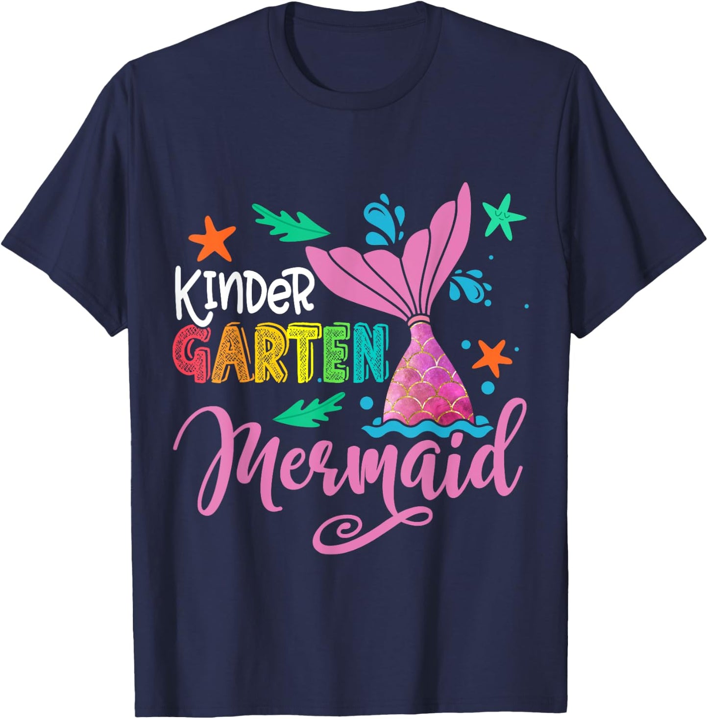 Kindergarten Mermaid Back To School for Mermaid Teacher Girl T-Shirt - T-Shirt | Navy