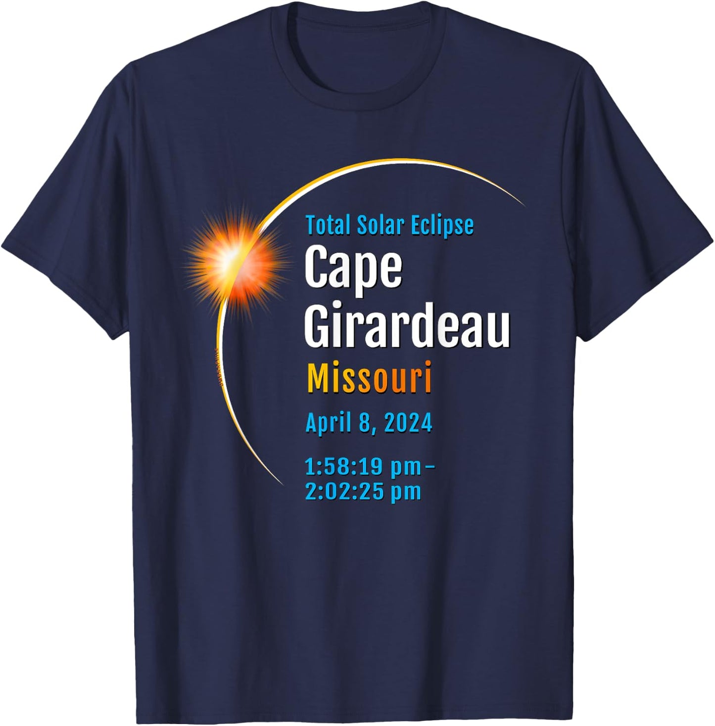 Cape Girardeau Missouri Total Solar Eclipse 2024 :: 1 :: T-Shirt - T-Shirt | Navy