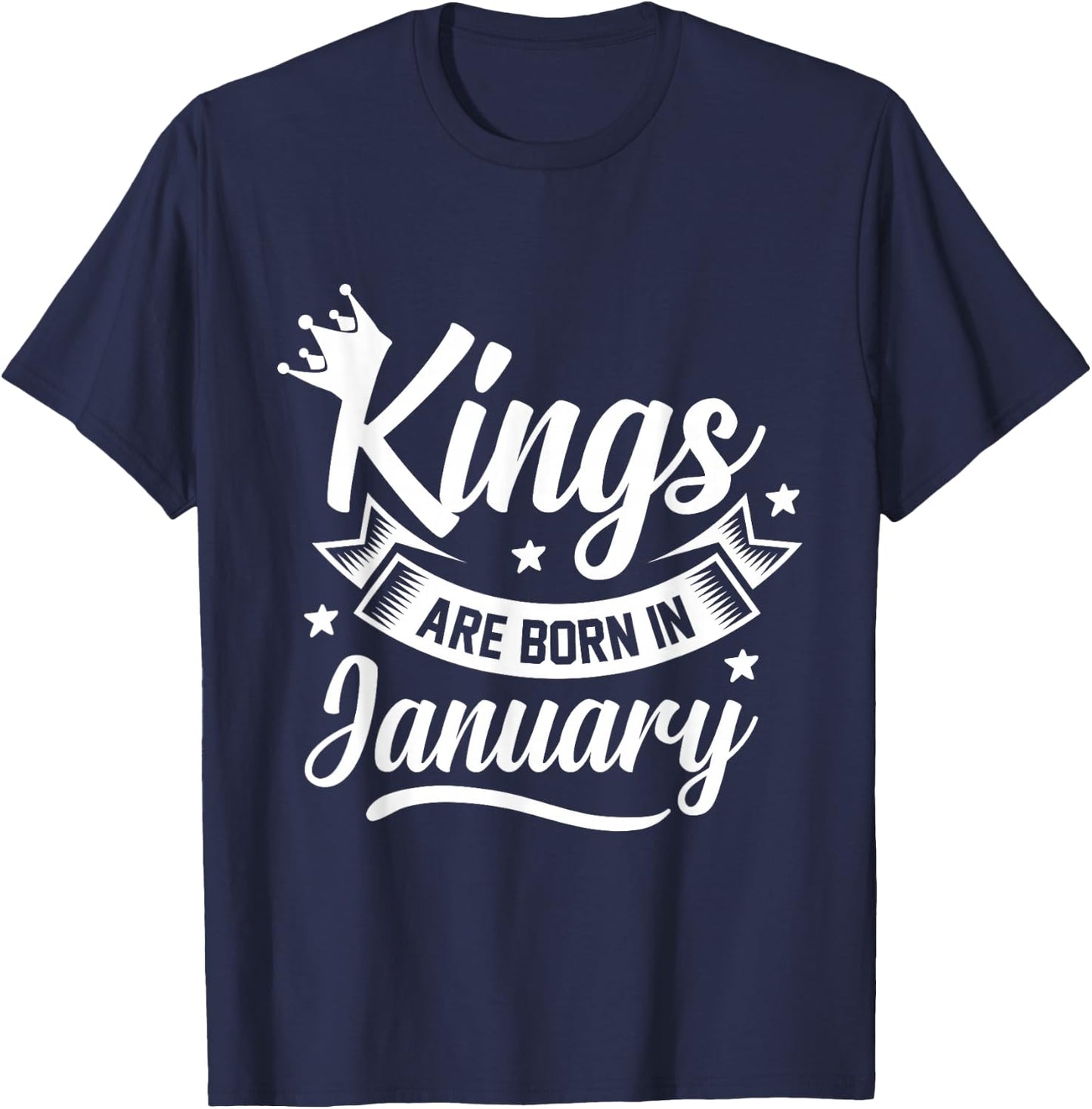 Kings Are Born In January T-Shirt - T-Shirt | Navy