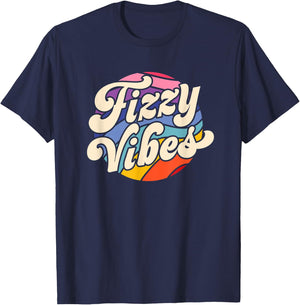 Fizzy Vibes - 70s Inspired Boho Hippie T-Shirt - T-Shirt | Navy