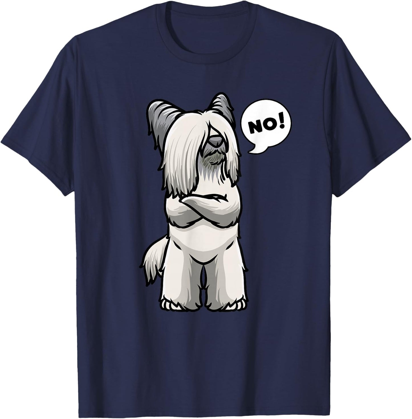 Skye Terrier Dog T-Shirt - T-Shirt | Navy